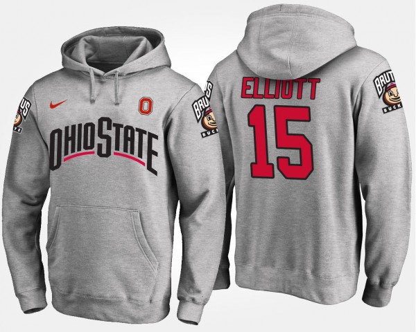 Ohio State Buckeyes Ezekiel Elliott Men's #15 Gray College Football Hoodie 2404FXCF2